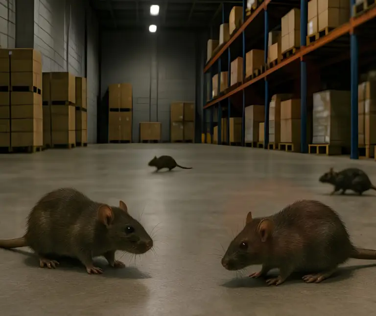 rats in warehouse of company